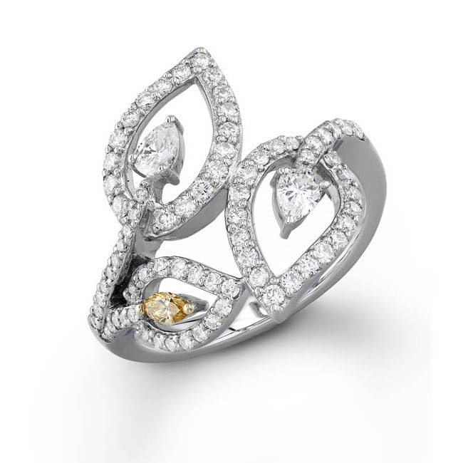 14k White Gold Marquise Fashion Ring