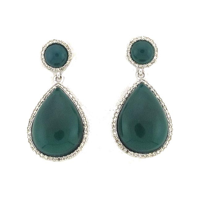 Agate & Diamond Earrings