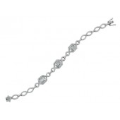 14k White Gold Emerald Star Diamond Bracelet