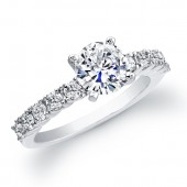 14k White Gold Prong Diamond Engagement Ring