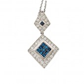 Blue & White Diamond Pendant