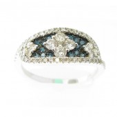 Blue & White Diamond Ring 