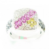 Multi Sapphire & Diamond Ring 