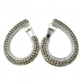 Campaign & White Diamond Fancy Hoop Earrings