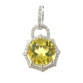 Yellow Emerald & Diamond Pendant 