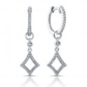14k White Gold Open Diamond Earrings
