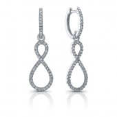 14k White Gold Infinity Diamond Earrings