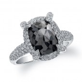 18k White Gold Black Diamond Ring
