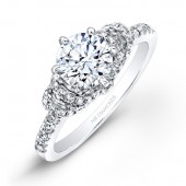 14k White Gold Diamond Engagement Ring 