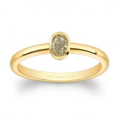 14k Yellow Gold Oval Cut Fancy Yellow Diamond Fashion Ring