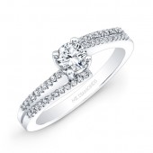 14k White Gold Modern Diamond Engagement Ring