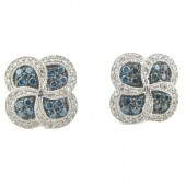 Blue & White Diamond Earrings
