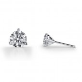 14k White Gold Diamond Stud Earrings 1.00 ct Total Weight