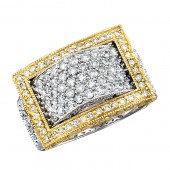 14k White and Yellow Gold Diamond Buckle Shape Band