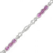 Pink Sapphire & Diamond Bracelet