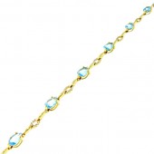 Blue Topaz & Diamond Bracelet 
