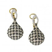 Fancy Brown & White Diamond earrings