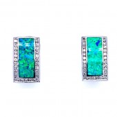 Gilson Opal & Diamond Earrings