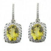 Yellow Emerald & Diamond Earrings