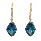 London Blue Topaz & Diamond Earrings