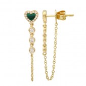 Malachiet & Diamond Earrings