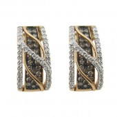 Toffee Brown & Diamond Earrings