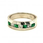Men's Emerald & Diamond Ring