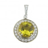 Yellow Emerald & Diamond Pendant