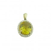 Yellow Emerald & Diamond Pendant