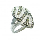 Toffee Brown & White Diamond Ring