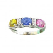 Multi Sapphire & Diamond Ring