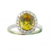 Yellow Emerald & Diamond Ring