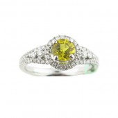 Yellow Emerald & Diamond Ring